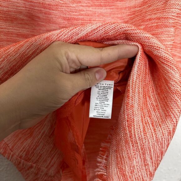 NWT Trina Turk Dorris Fringed Hem Tweed Pencil Skirt size 6 - Picture 7 of 8